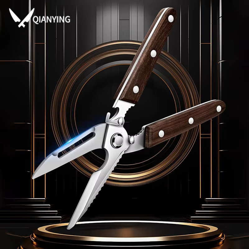 Power Tools Wood - Premium Kitchen Scissors Wooden handle Stainless
