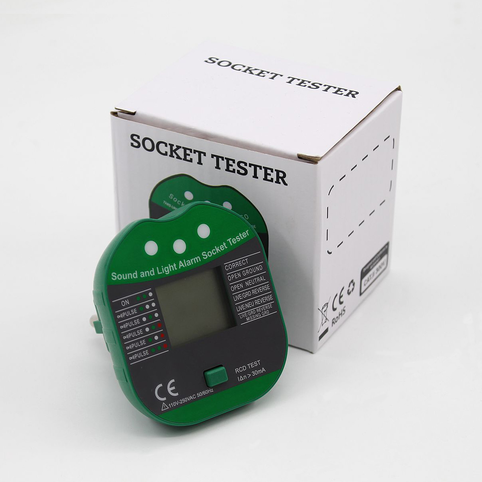 Power Tools Uk Review - Digital Display Buzzing Socket Tester Voltage