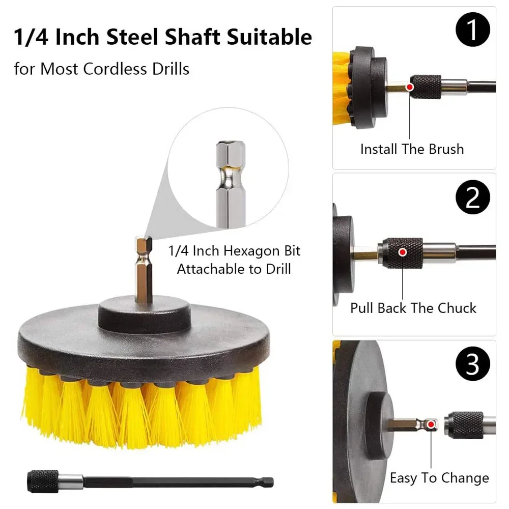 Drill Brush Attachment Set Pow - Power Tools Windows ulasan dan harga