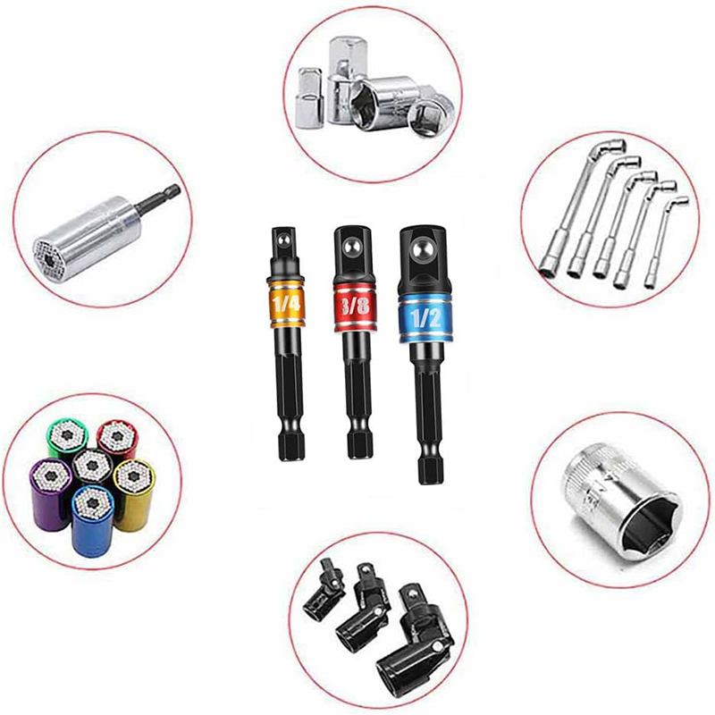Impact Socket Adapter Set 3Pcs - Cordless Drill Driver ulasan dan harga