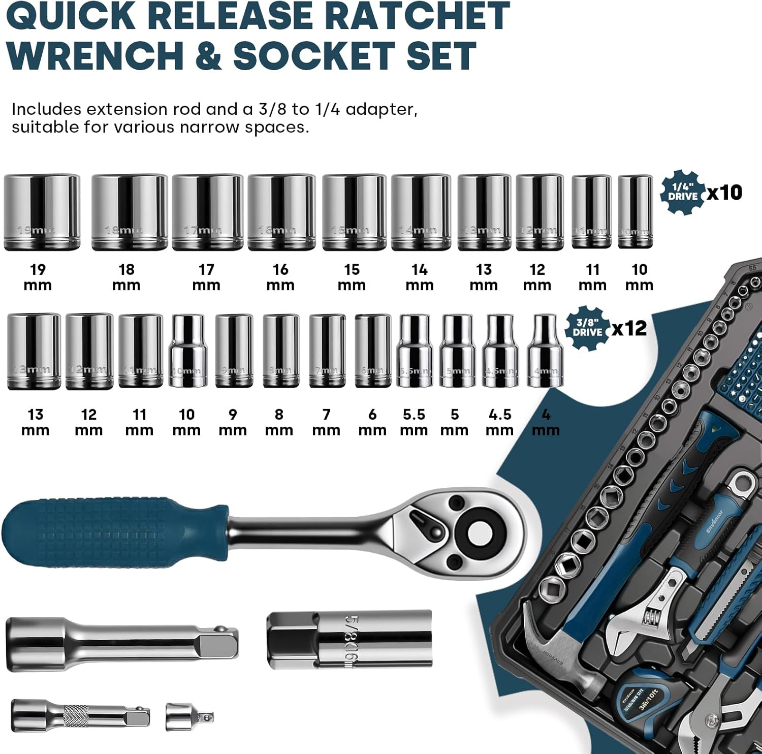 Enventor Tool Set, 220-Piece H - Power Tools Catalogue ulasan dan harga